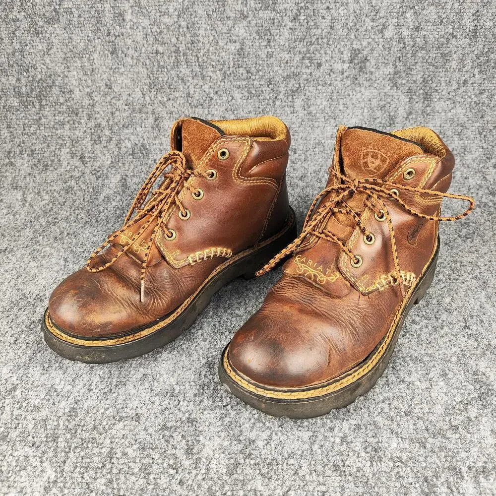 Ariat Boots Mens Size 5.5 Brown Leather Chukka Ankle Work Lace Up Round Toe